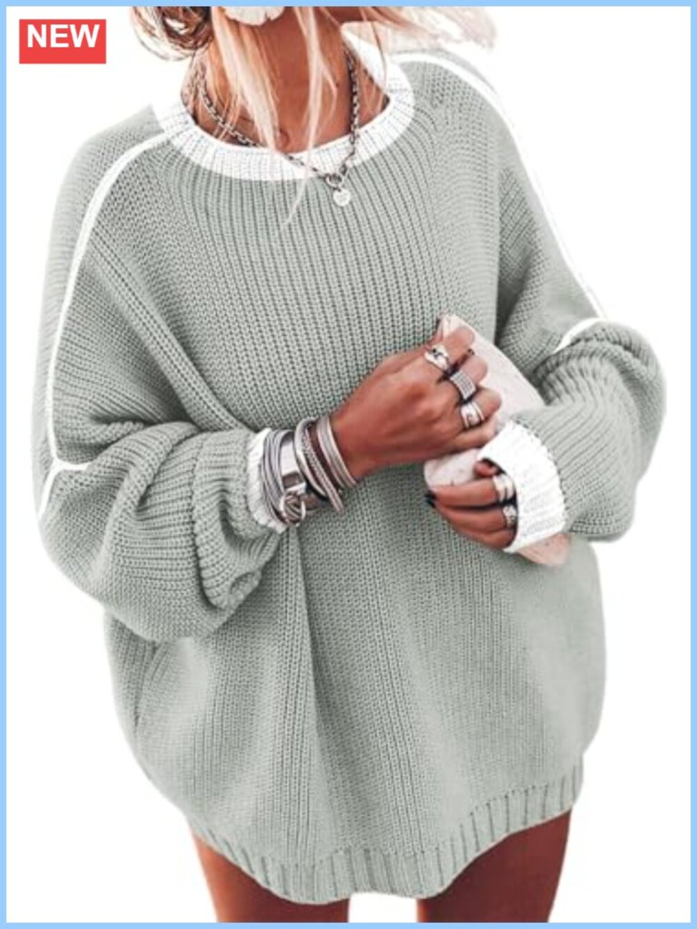 Women's Oversized Chunky Knit Pullover Sweater Mock Neck Batwing Sleeve Fall Top